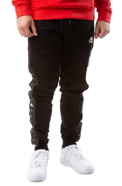 Kappa Kid's 222 Banda Alanz 3 Sweatpants In Black/grey/white In Brown