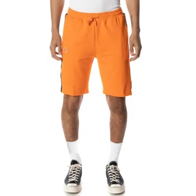 Kappa Logo Tape Dasved Shorts In Orange/grey/black