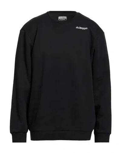 Kappa Man Sweatshirt Black Size Xxl Cotton, Polyester