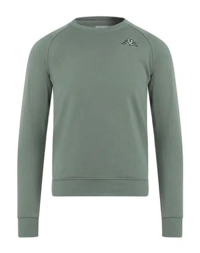 Kappa Man Sweatshirt Green Size 3xl Cotton, Polyester