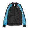 Kappa Men's Banda Bomber Slim Graphic Jacket Black/blue Japan/silver In Black