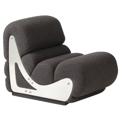Pre-owned Kappa Slipper Chair With Brushed Stainless Steel Accents By , France, 1970s. In Gray