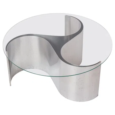 Pre-owned Kappa Stainless Steel "comète" Coffee Table By Patrice Maffei For  - France 1970s In Gray