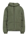 Kappa Woman Down Jacket Military Green Size Xl Polyester In Green
