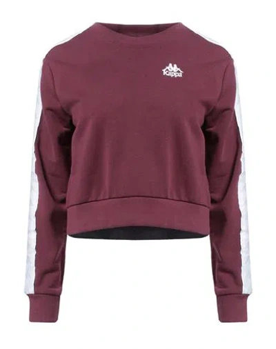 Kappa Woman Sweatshirt Plum Size S Cotton, Polyester In Purple