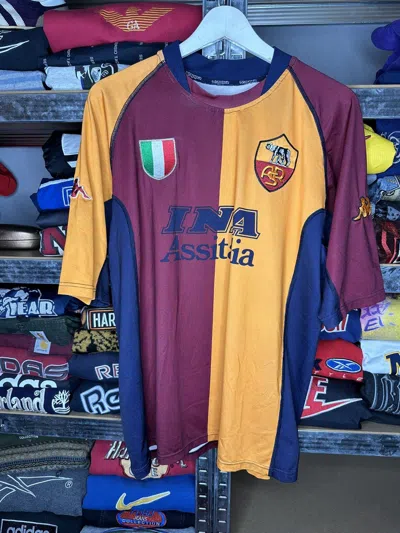 Pre-owned Kappa X Soccer Jersey 10 Totti Kappa As Roma Italy 2001/2002 Football Shirt In Burgundy