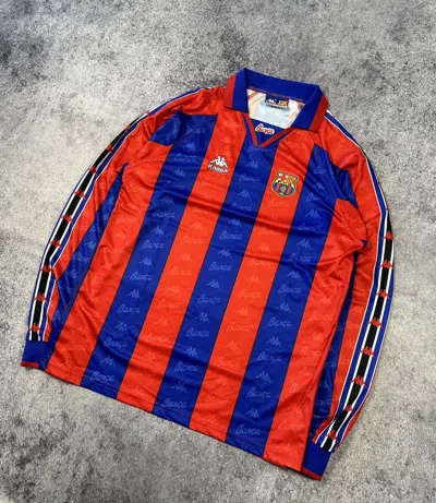 Pre-owned Kappa X Soccer Jersey Vintage Kappa Barcelona Soccer Jersey Blokecore Style In Blue/red
