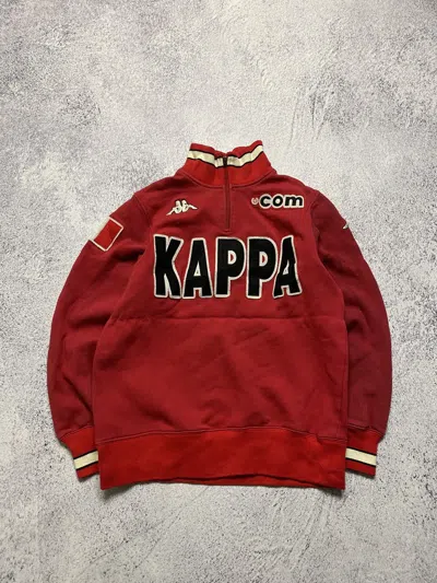 Pre-owned Kappa X Soccer Jersey Vintage Kappa Italy Sweater 1/4 Zip Pullover In Red
