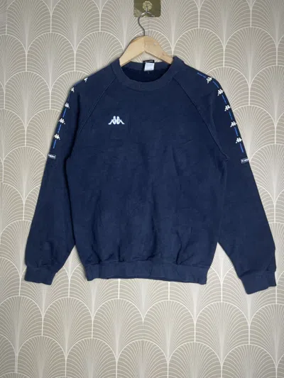 Pre-owned Kappa X Vintage 90's Kappa Football Equipment Side Logo Sweatshirt In Blue