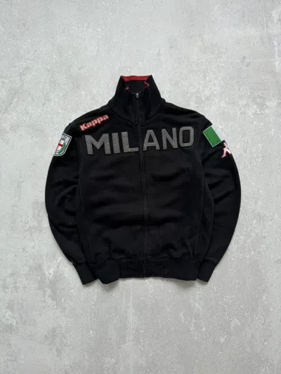 Pre-owned Kappa X Vintage Kappa Milano Italy Zip Track Sweatshirt Y2k In Black