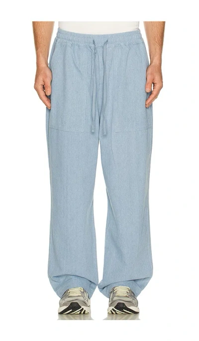 Kappy Design Fatigue Stripe Denim Pants In Blue
