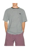 Kappy Design Indigo Stripe Half Tee In Blue