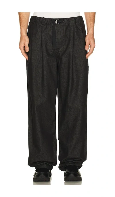 Kappy Design Two Tuck Wide Denim Pants In Black