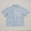 KAPPY PIGMENT HALF POLO SHIRT IN SKY BLUE