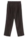 Kaptain Sunshine 2pleats Pinstripe-cuffed Trousers In Brown