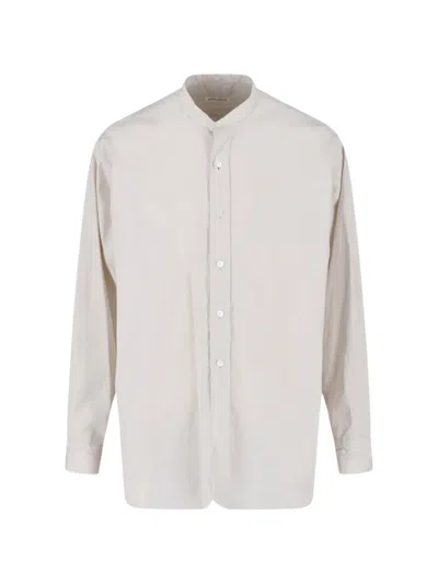 Kaptain Sunshine Band-collar Cotton Shirt In Neutral