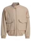 Kaptain Sunshine Beige Cotton Jacket With Snap-button Collar In Neutral