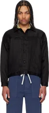 Kaptain Sunshine Cotton And Linen-blend Twill Half-placket Jacket In Black