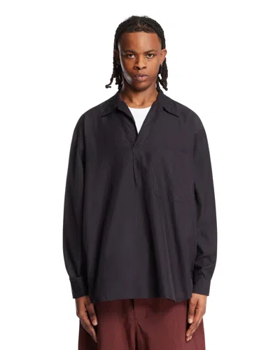 Kaptain Sunshine Blue Cotton And Silk Shirt In Brown