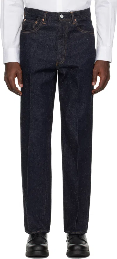 Kaptain Sunshine Blue Skate Shoecut Jeans In Indigo One Wash