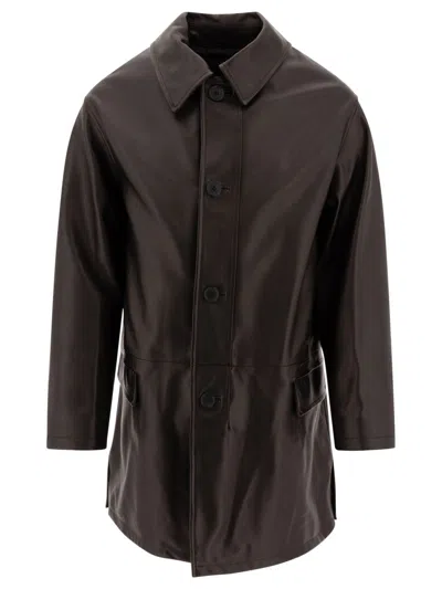 Kaptain Sunshine Brown Leather Jacket With Classic Collar