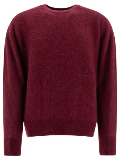 Kaptain Sunshine Burgundy Alpaca Knit Sweater In Brown