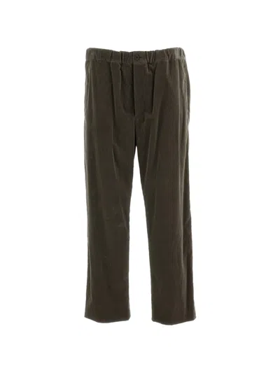 Kaptain Sunshine Corduroy-texture Drawstring Trousers In Brown