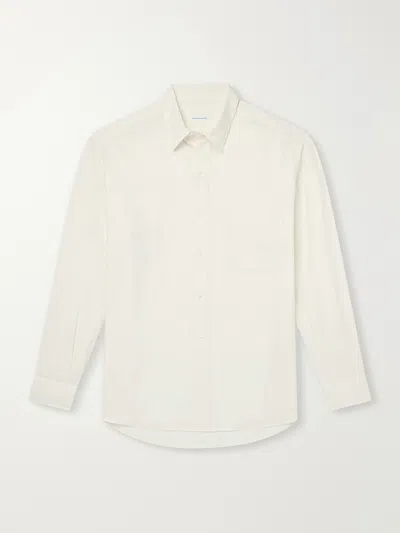 Kaptain Sunshine Cotton And Silk-blend Twill Shirt In Neutral
