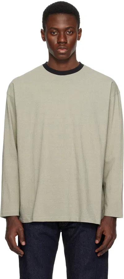 Kaptain Sunshine Gray Hard Twisted Stripe Jersey T-shirt In Ink Black Pin Stripe
