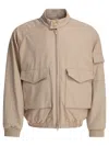 Kaptain Sunshine Beige Cotton Jacket With Snap-button Collar In Brown