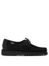 Kaptain Sunshine Suede Lace-up Loafers In Black