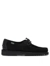 Kaptain Sunshine Suede Lace-up Loafers In Black