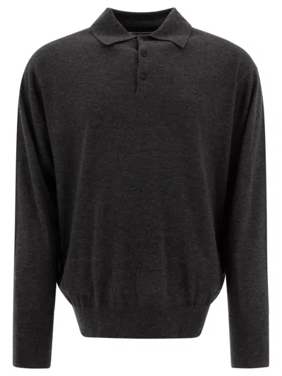 Kaptain Sunshine Long-sleeve Cashmere Polo Shirt In Black