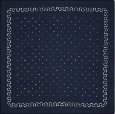 Kaptain Sunshine Navy All Silk Printed Bandana Square Dot Scarf