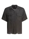 Kaptain Sunshine Relaxed Fit Short-sleeve Shirt With Vertical Stripe Texture In Black
