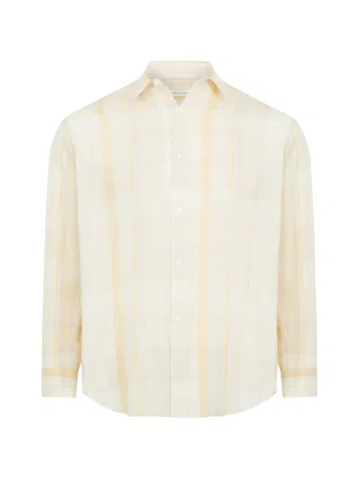 Kaptain Sunshine Plaid Gauze Shirt In Neutral