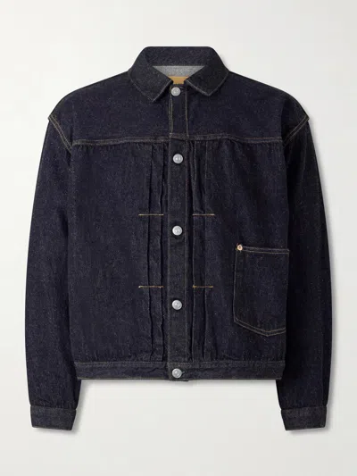 Kaptain Sunshine Blue Tracker 1p Denim Jacket In Indigo One Wash
