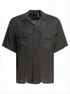 Kaptain Sunshine Relaxed Fit Short-sleeve Shirt With Vertical Stripe Texture In Black