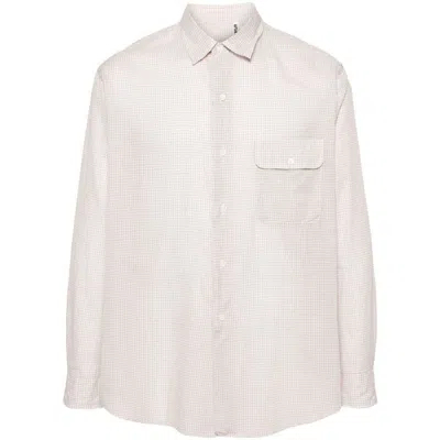 Kaptain Sunshine Windowpane-print Cotton Shirt In Neutrals