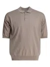 Kaptain Sunshine Relaxed-fit Short-sleeved Sweater With Classic Polo Collar In Neutral