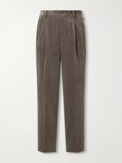 Kaptain Sunshine Straight-leg Cotton-corduroy Trousers In Brown