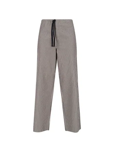Kaptain Sunshine Striped Drawstring Trousers In Brown