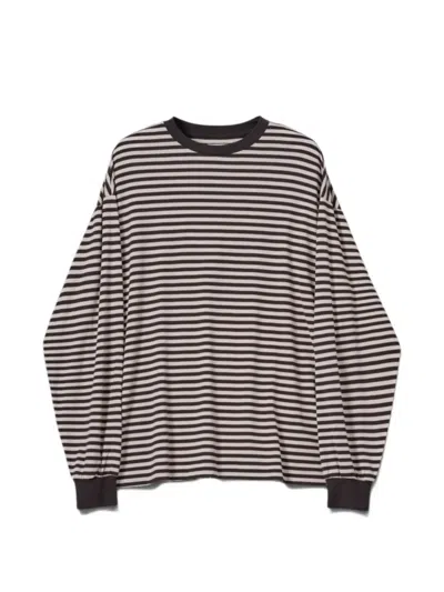 Kaptain Sunshine Striped Long-sleeve T-shirt In Brown