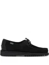 Kaptain Sunshine Suede Lace-up Loafers In Black