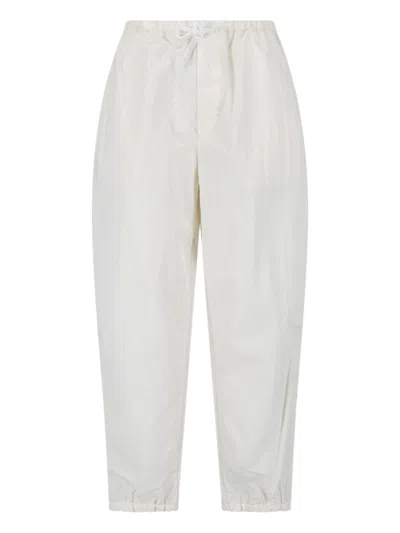 Kaptain Sunshine Wide Cotton Blend Pants In White