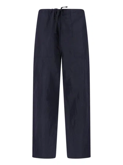 Kaptain Sunshine Deep Navy Walk Easy Wide-leg Trousers In Black
