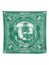 Kaptain Sunshine X Barbour Graphic-print Scarf In Green
