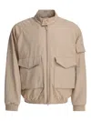 Kaptain Sunshine Beige Cotton Jacket With Snap-button Collar In Neutral