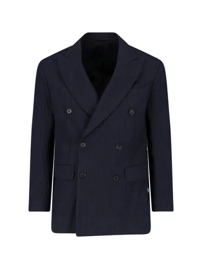 Kaptain Sunshine Double-breasted Wool Blazer In Blau