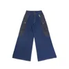 Kapture Blue Women's Denim Wide Leg Pants In Blue